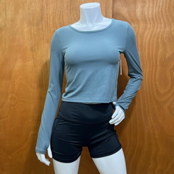 Tek Gear Girls' 2-Pack Ribbed Long Sleeve Tees Lazy River & Purple Size XL 14/16 - Picture 4 of 10